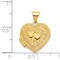 14K Yellow Gold Heart Locket Photo Pendant Jewelry 19.8mm x 15.5mm